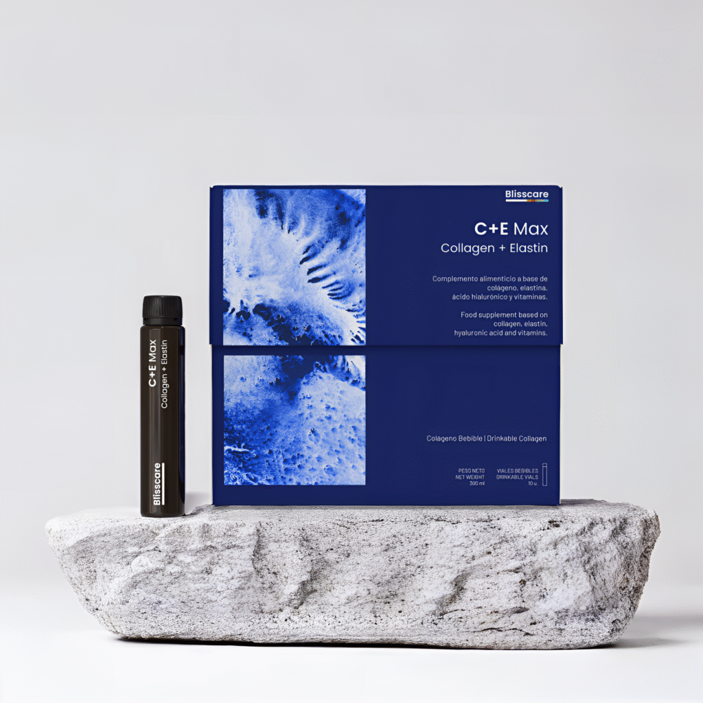 Imagen c+e max colágeno bebible y el vial